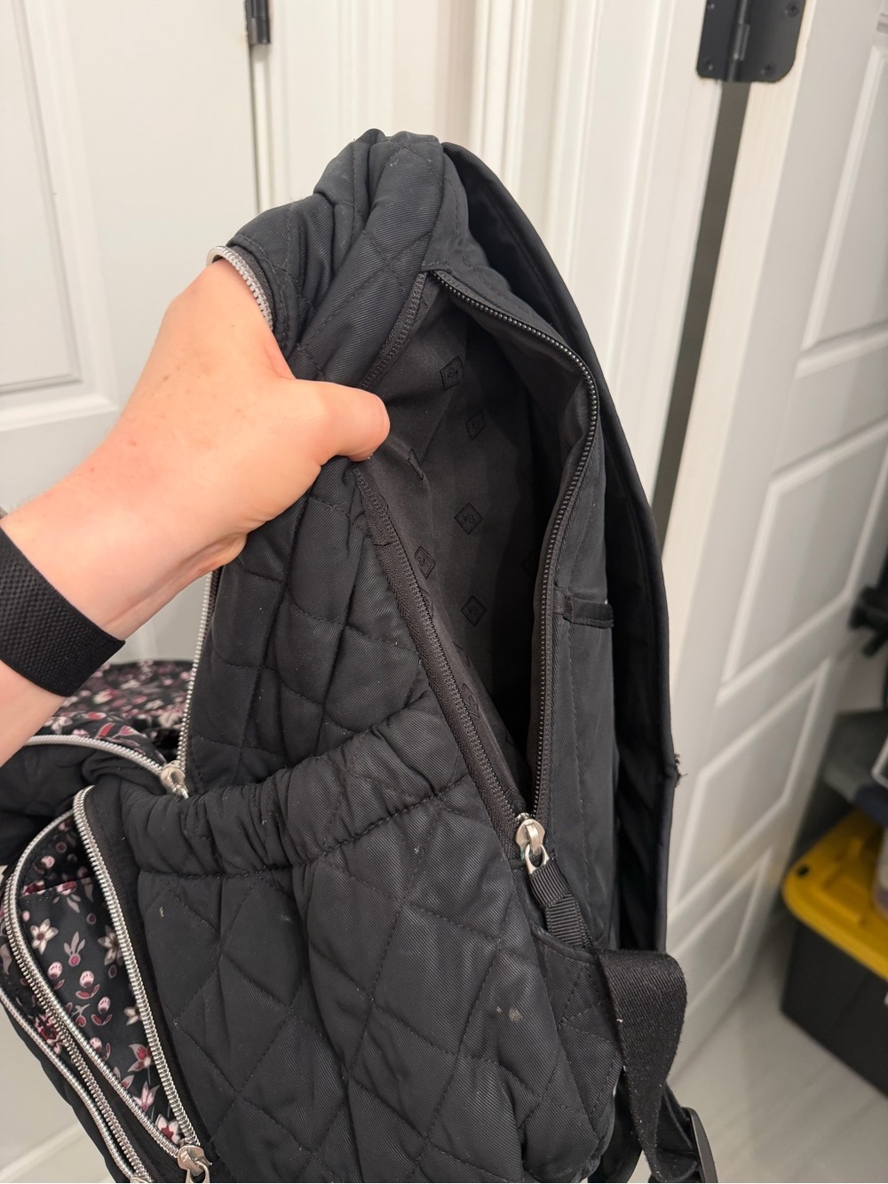 Quilted Black Vera Bradley diaper Backpack - Picture 6 of 12